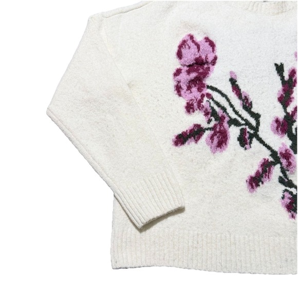 Ted Baker London Floral Jacquard Cozy Wool Alpaca Sweater Cream/Ivory Large $175 - Picture 4 of 9